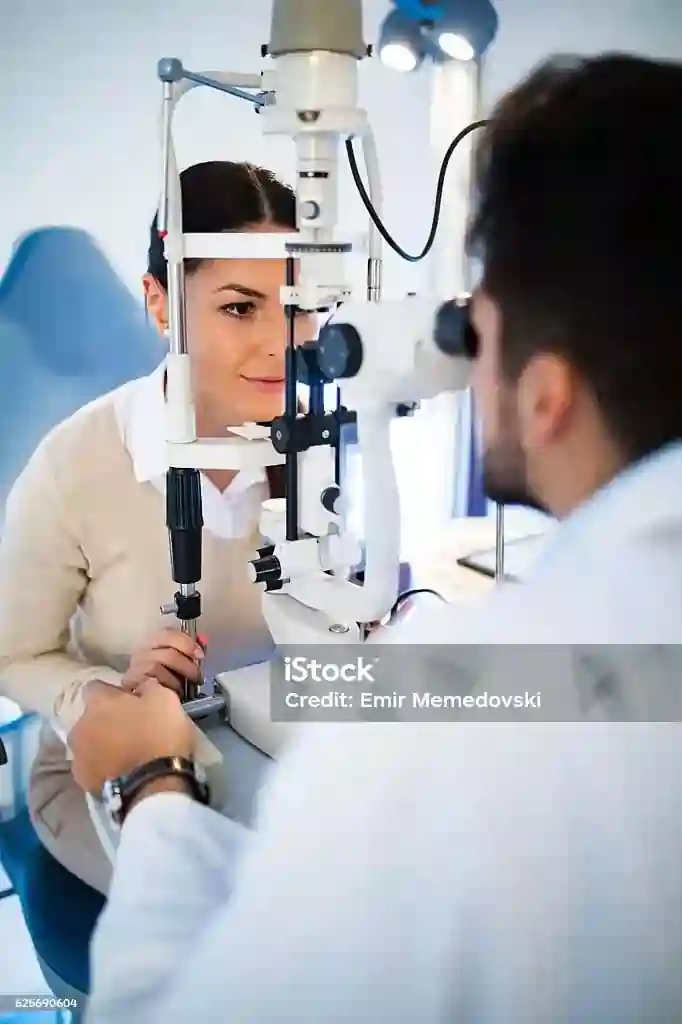 Patient eye being checked